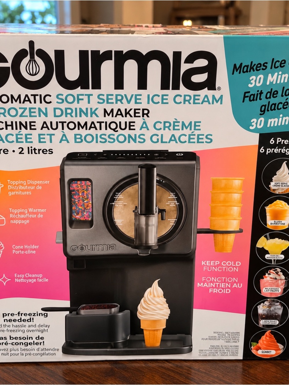 Gourmia Automatic Soft Serve Ice Cream & Frozen Drink Maker! Brand new